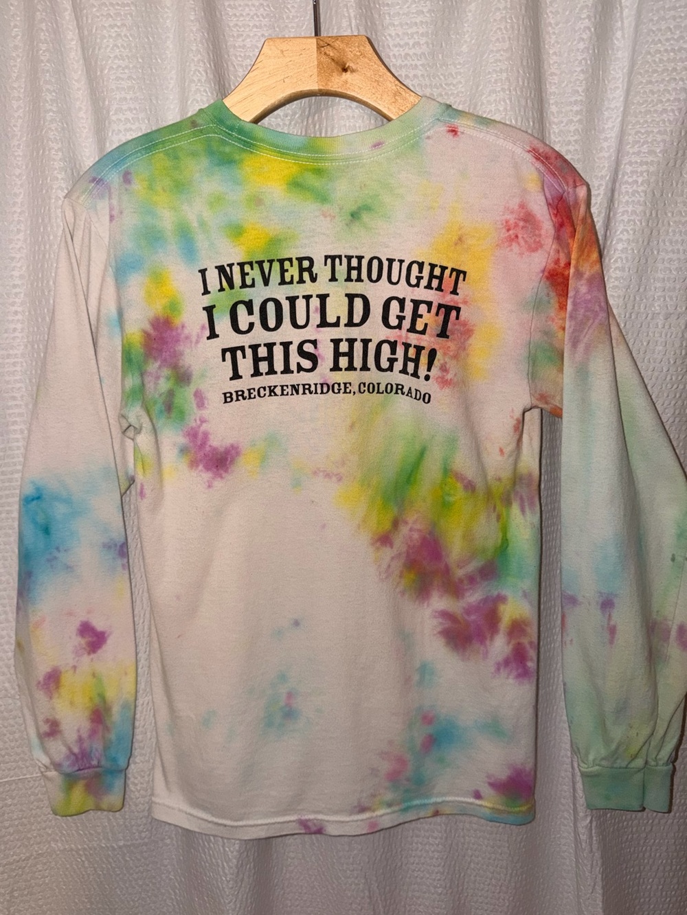 VTG Breckenridge Colorado Custom Tie Dye Long Sleeve Shirt Small Graphic Tee